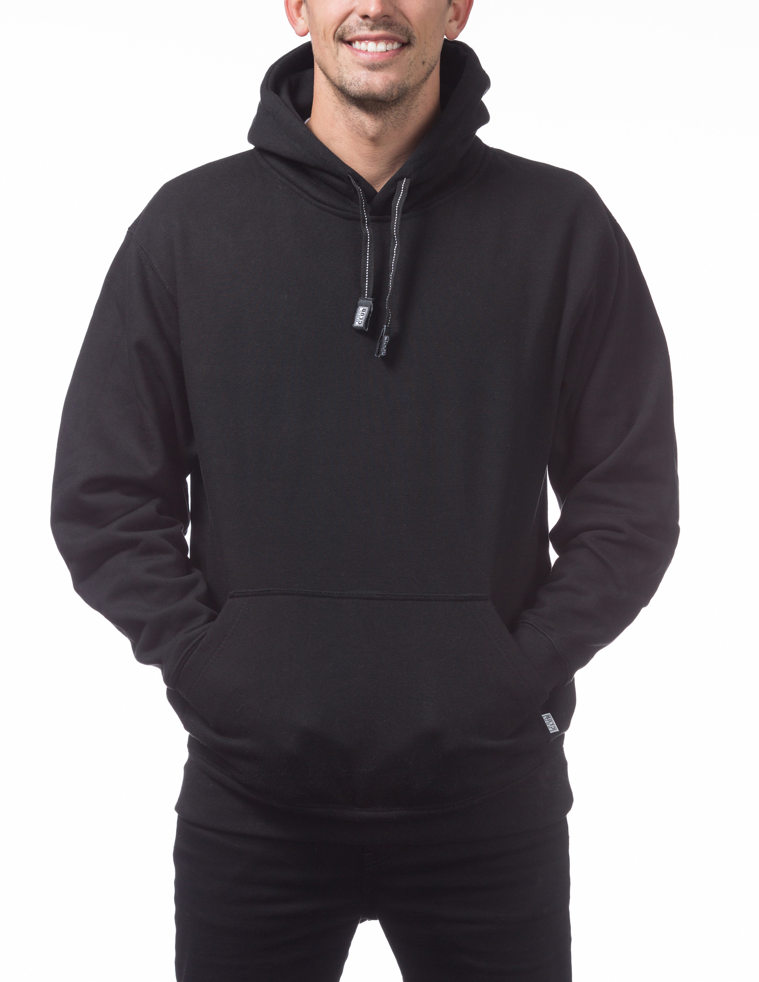 basic black pullover hoodie