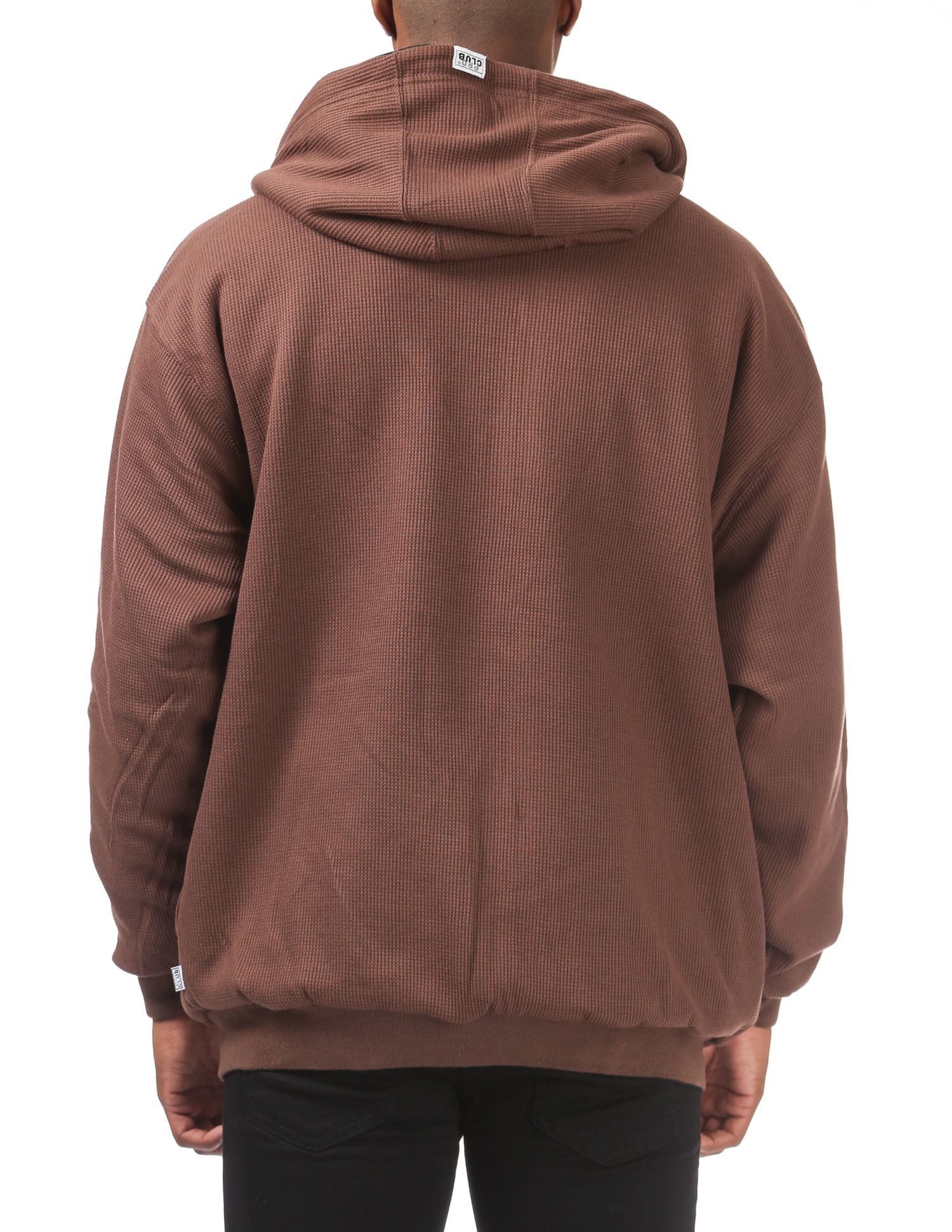 145 BLACK/BROWN Full Zip Reversible Fleece and Thermal Hoodie