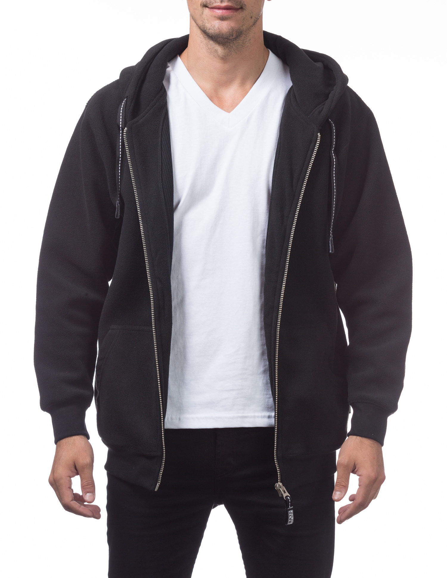 147 BLACK Micro Polar Full Zip Hoodie - Sweaters