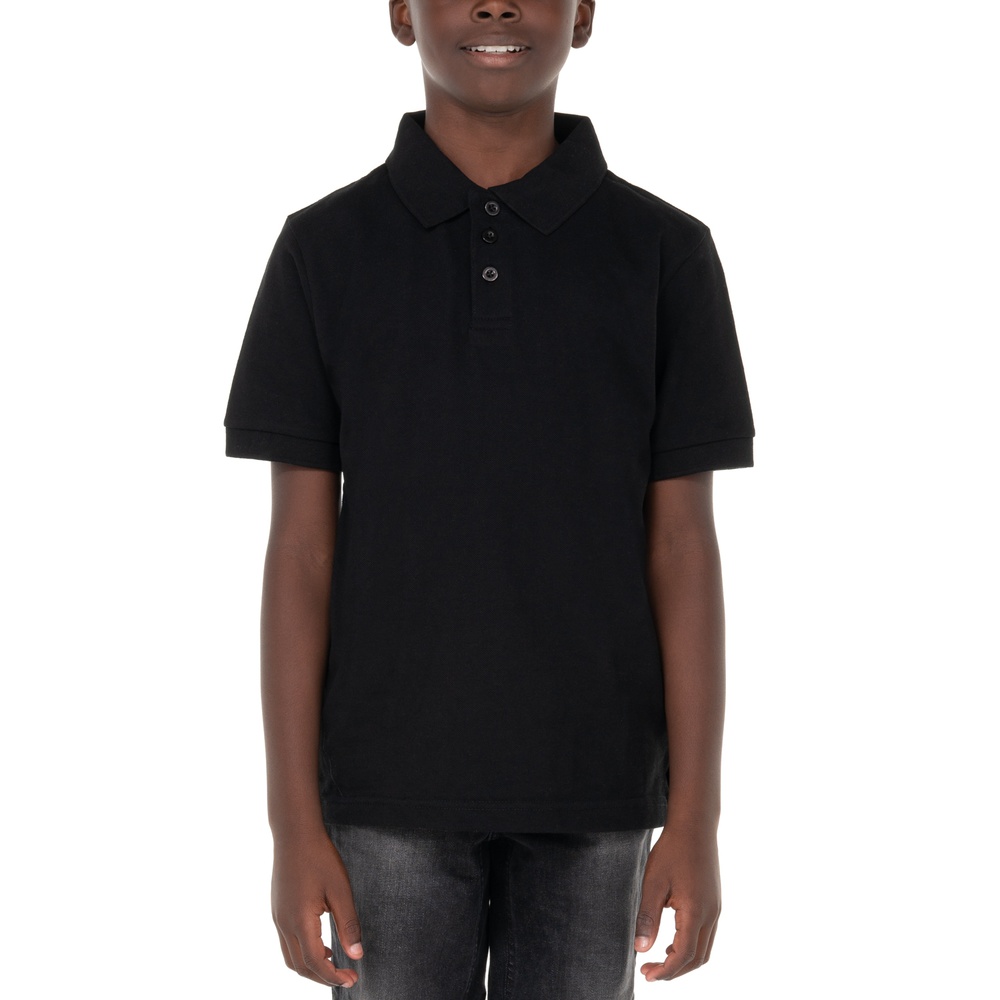 221 BLACK Pro Club Youth Pique Polo Shirt